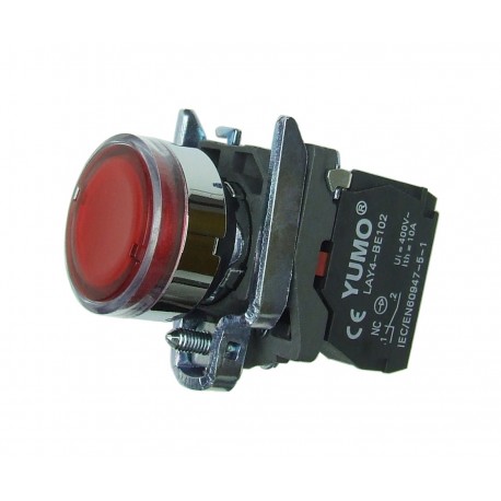 Przycisk sterowniczy podświetlany 24V DC AC czerwony 