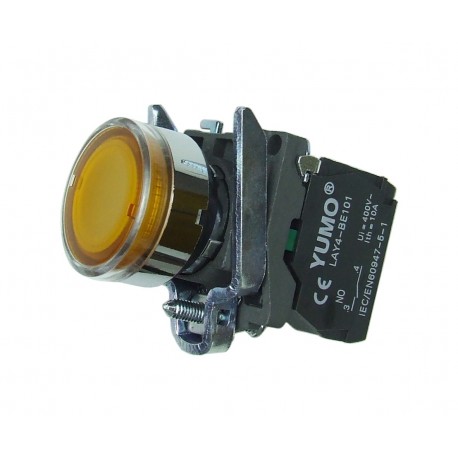 Przycisk sterowniczy podświetlany 24V DC AC żółty 